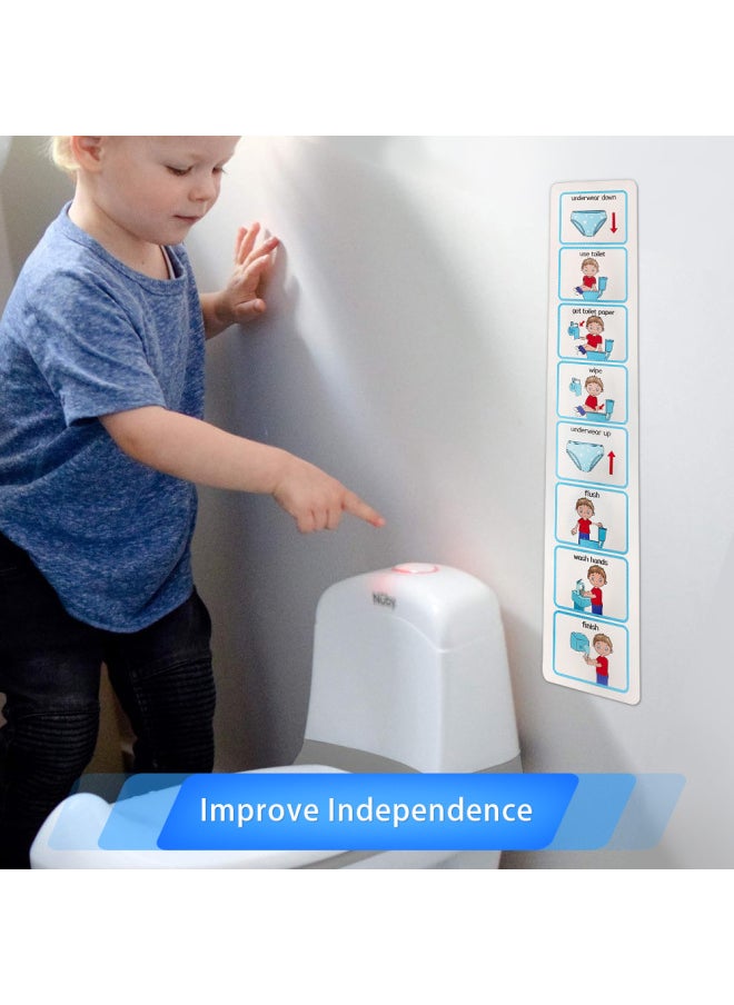 Life Skills Class Toilet Training Visual Table Toilet Training Visual Schedule-Color:Blue [toilet Training Visual List]
