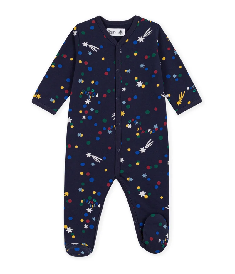 Petit Bateau Babies' Printed Fleece Pyjamas