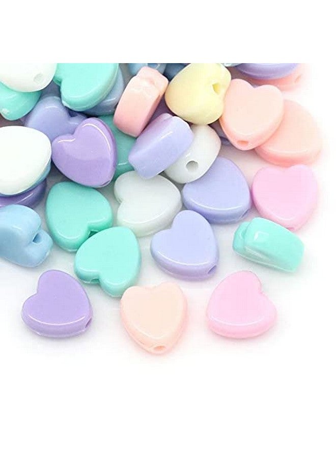 Craft Making Shop 600 Pastel Acrylic Heart Beads Assorted Pastel Colors 8Mm Or 3/8 Inch Diameter With 1.5Mm Hole - Image 1