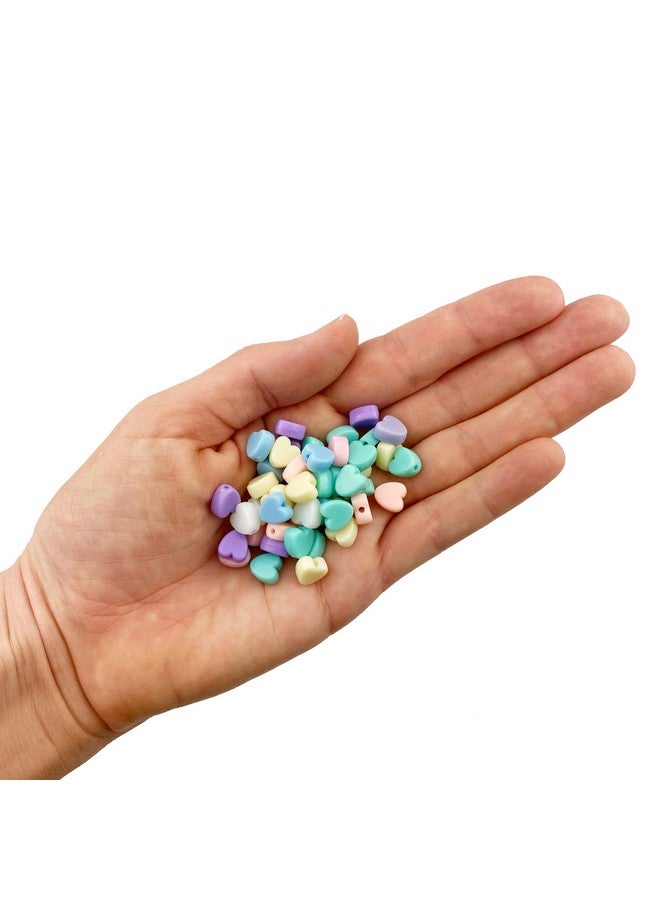Craft Making Shop 600 Pastel Acrylic Heart Beads Assorted Pastel Colors 8Mm Or 3/8 Inch Diameter With 1.5Mm Hole - Image 2
