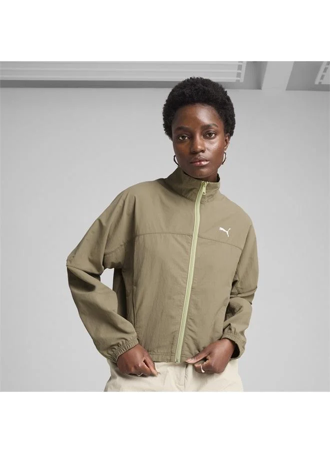 DARE TO Oversized Zip-Off Woven Jacket Women