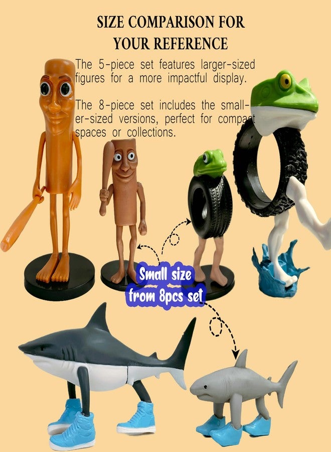 Eanjia SUTURED Version Mix Italian Brainrot Toy Figures 7in Animals Tung Tung Tung Sahur Figurine Elephant Crocodilo for Cake Toppers Birthday Gifts 3D Collectible Toy Gifts for Fans (5pcs) - Image 3