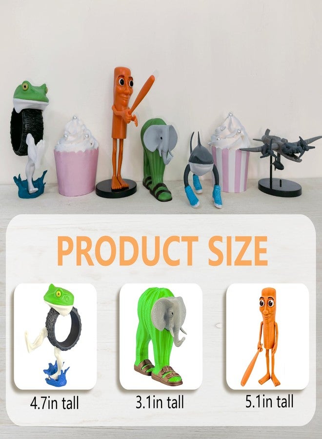 Eanjia SUTURED Version Mix Italian Brainrot Toy Figures 7in Animals Tung Tung Tung Sahur Figurine Elephant Crocodilo for Cake Toppers Birthday Gifts 3D Collectible Toy Gifts for Fans (5pcs) - Image 5