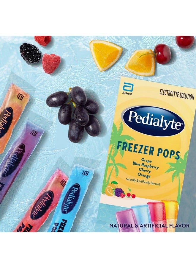 Pedialyte بيداليتي محلول الإلكتروليت مصاصات مثلجة | تغليف موسمي | مجموعة متنوعة من الترطيب - عنب، توت أزرق، كرز، برتقال | عبوة من 64 - Image 2