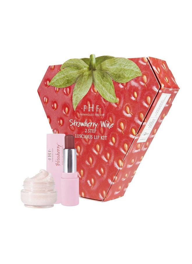 FarmHouse Fresh Strawberry Wine 2Step Polish & Treat Lip Kit 4.4 Oz.  - Image 1