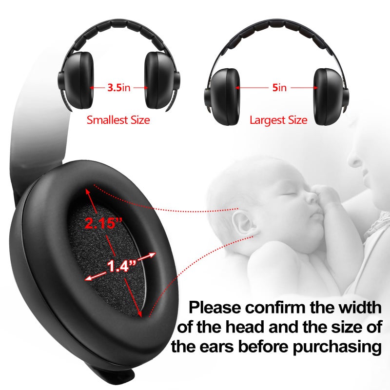 BBTKCARE Baby Headphones Noise Cancelling Headphones for Babies for 3 Months to 3 Years (Black) - Image 5