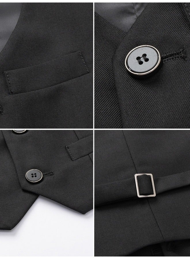 Kids Black Kids Vest Class Uniform Little Boy Horse Clip Solid Color Suit  - Image 2