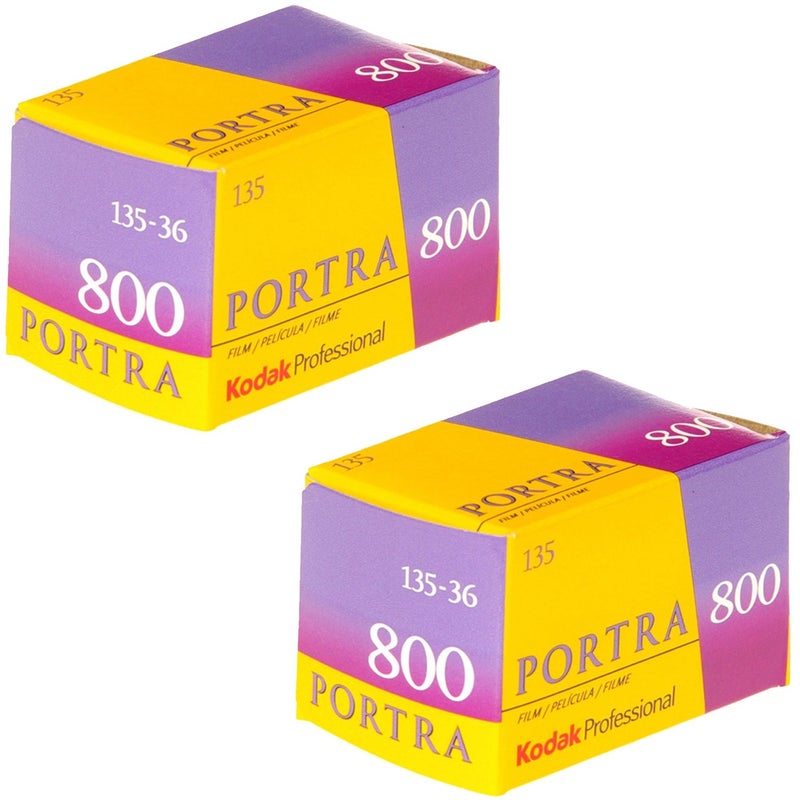 Ritz Camera Pack of 2 Kodak 145 1855 Professional Portra 800 Color Negative Film (ISO 800) 35mm 36 Exposures - Image 1