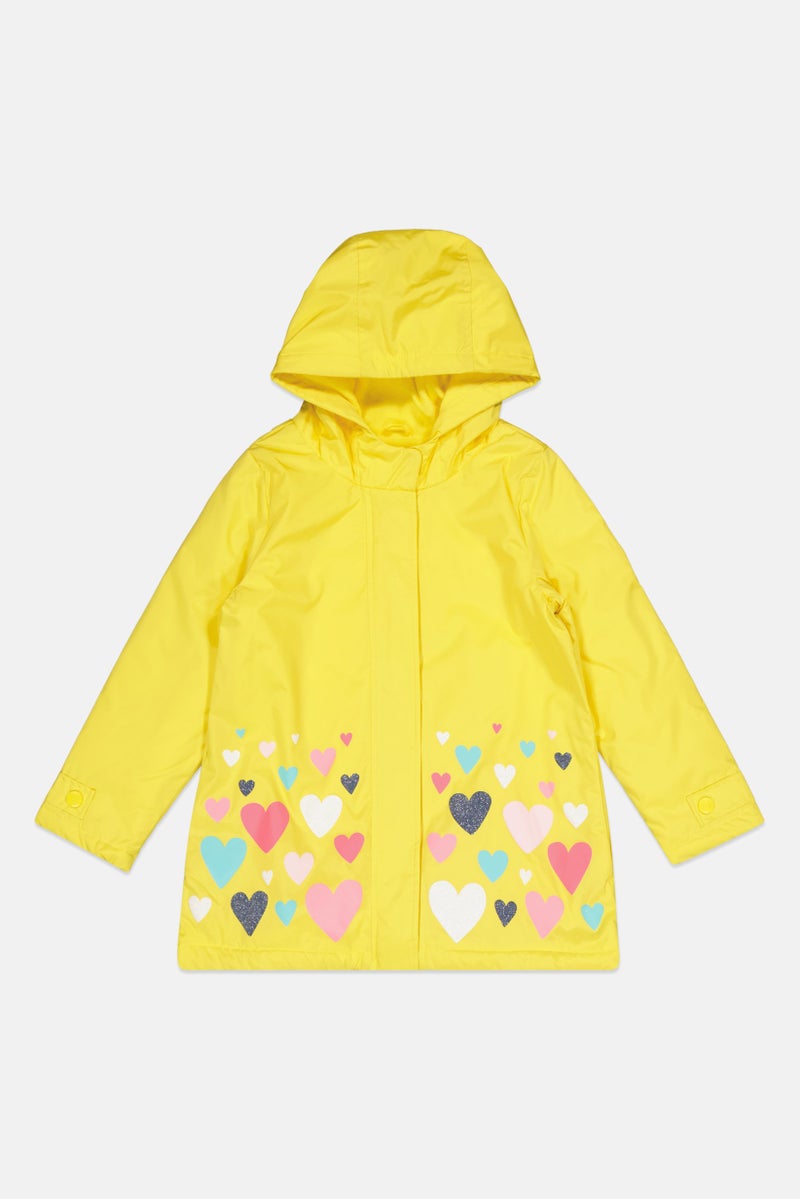 carter's Kids Girl Allover Print Rain Jacket, Yellow Combo - Image 1