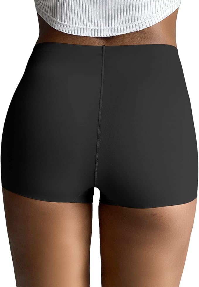 FallSweet No Show Boy Shorts Underwear for Women Seamless Panties Boxer Briefs Pack(2Back+2Beige,M) - Image 4