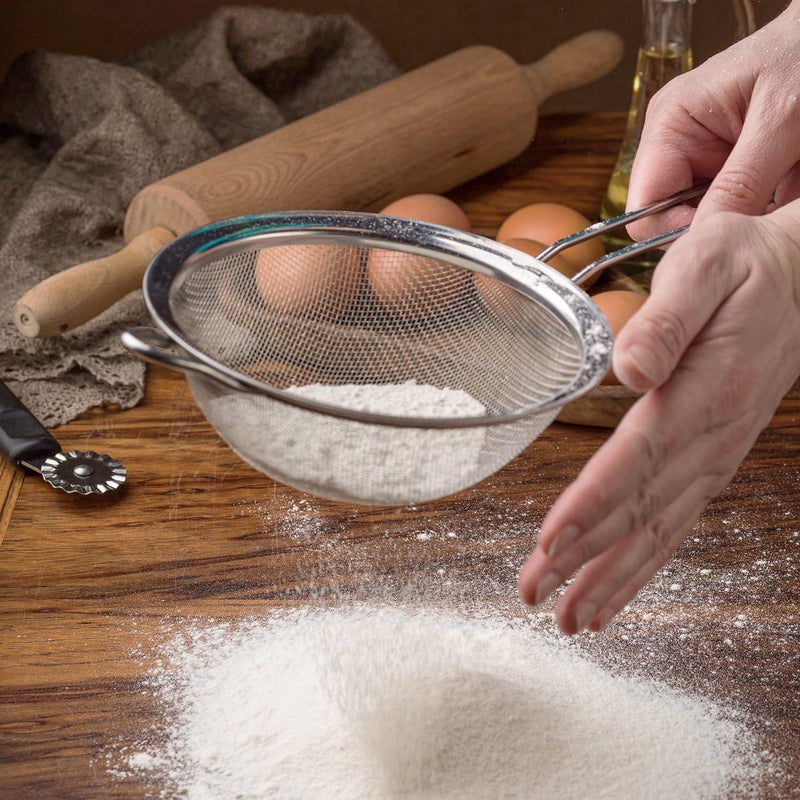 KAFOOR 6.3" Fine Mesh Strainer with Stainless steel handle - Sieve Fine Mesh Stainless Steel - Ideal to Sift Flour, Icing Sugar, Fruits and Vegetables. - Image 3