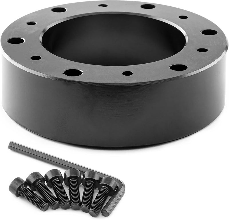 Short Hub Adapter for G37 Steering Wheel, Aluminum Alloy, 3.5 X 3.5 X 1 Inches with Pre-Drilled Holes - Image 1