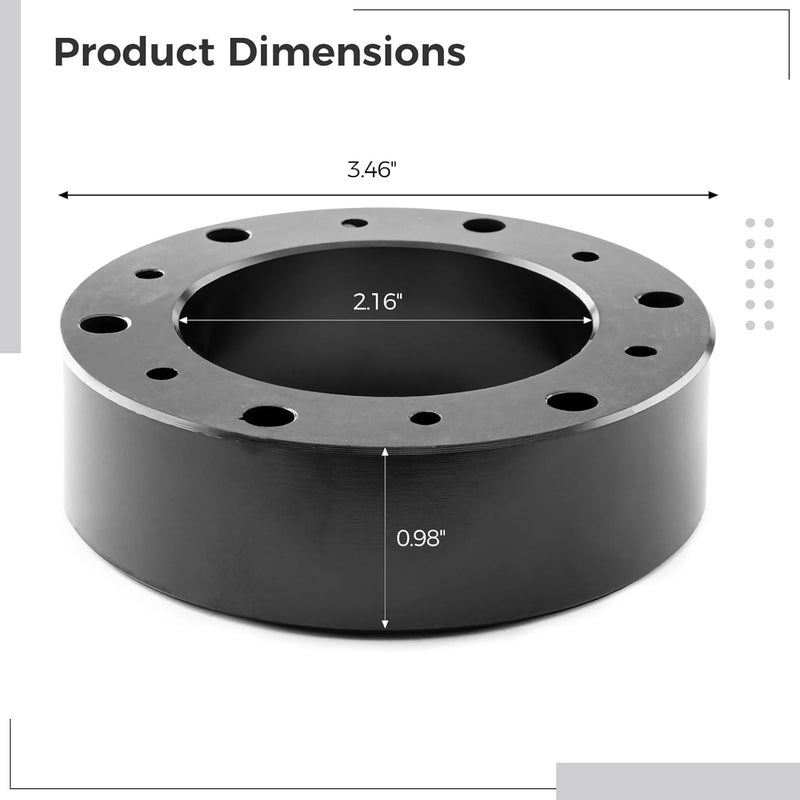 Short Hub Adapter for G37 Steering Wheel, Aluminum Alloy, 3.5 X 3.5 X 1 Inches with Pre-Drilled Holes - Image 4
