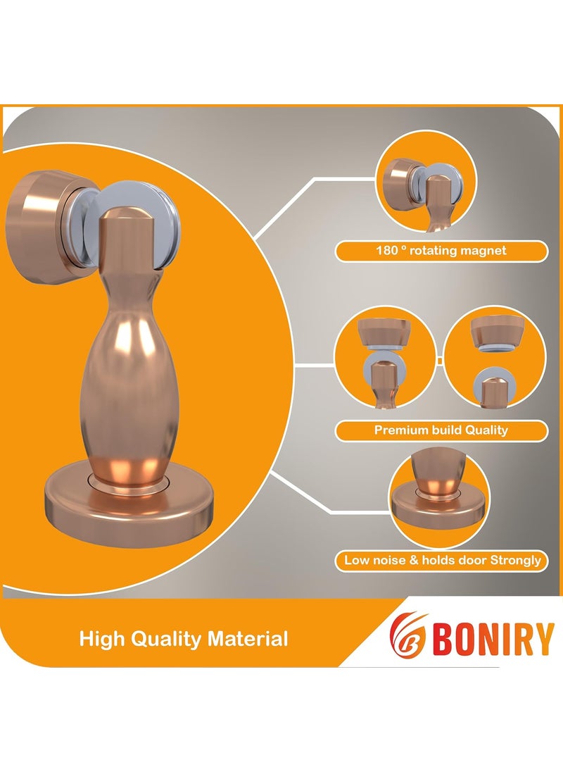 Boniry Boniry Premium Magnetic Door Stopper Durable Stylish Rustproof Protects Doors Strong Hold Easy Installation Perfect for Home Office Use 2 Rose Gold  - Image 3