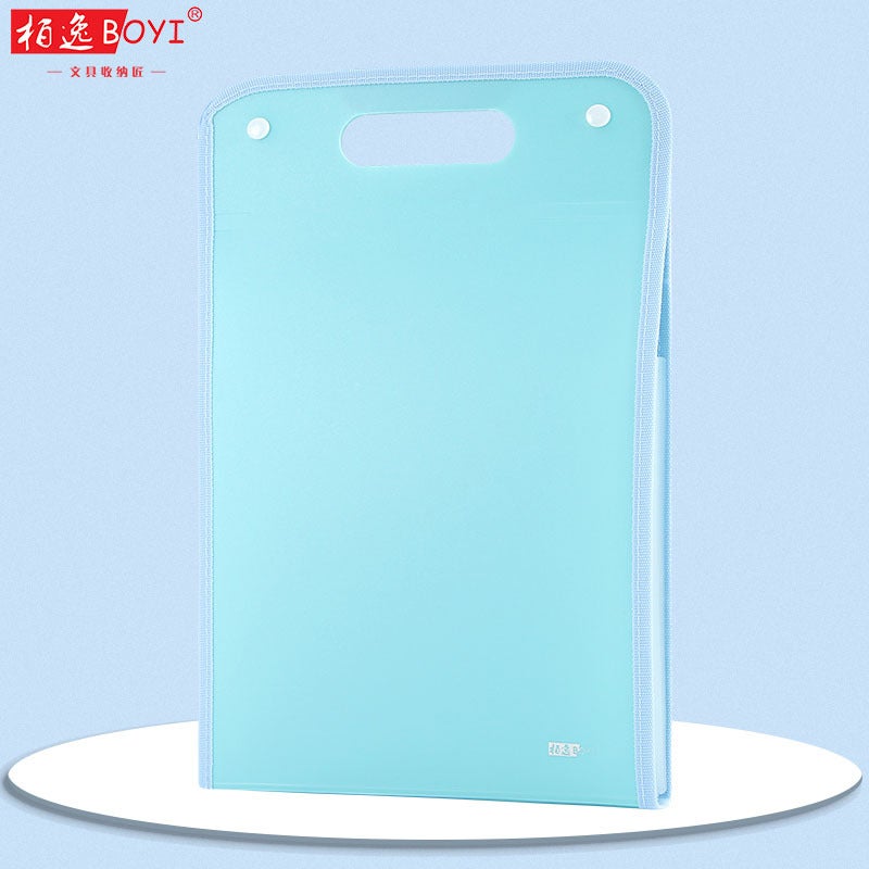 Casual And Portable Vertical Solid Color Satchel Accordion Bag Student Test Paper Holder Paper Storage Bag Universal For Junior High School Students Tutoring - Image 1
