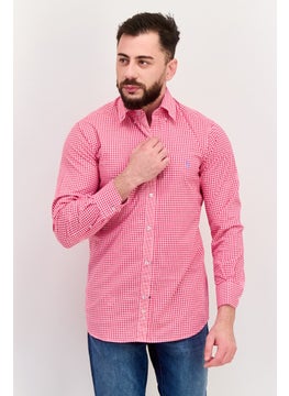 Men Regular Fit Gingham Pattern Long Sleeve Casual Shirt, Pink - pzsku/ZFCE96A225A67E8727147Z/45/_/1737642038/35559d89-eac3-4c30-8b1a-cc02ea439a8f