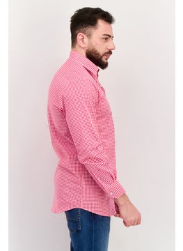 Men Regular Fit Gingham Pattern Long Sleeve Casual Shirt, Pink - pzsku/ZFCE96A225A67E8727147Z/45/_/1737642044/dc63304b-2910-4581-9baa-9ef337636b4b