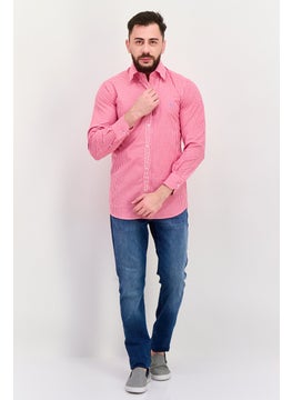 Men Regular Fit Gingham Pattern Long Sleeve Casual Shirt, Pink - pzsku/ZFCE96A225A67E8727147Z/45/_/1737642047/fb5c6c28-fa9c-4f0b-9124-53aa23eccc50