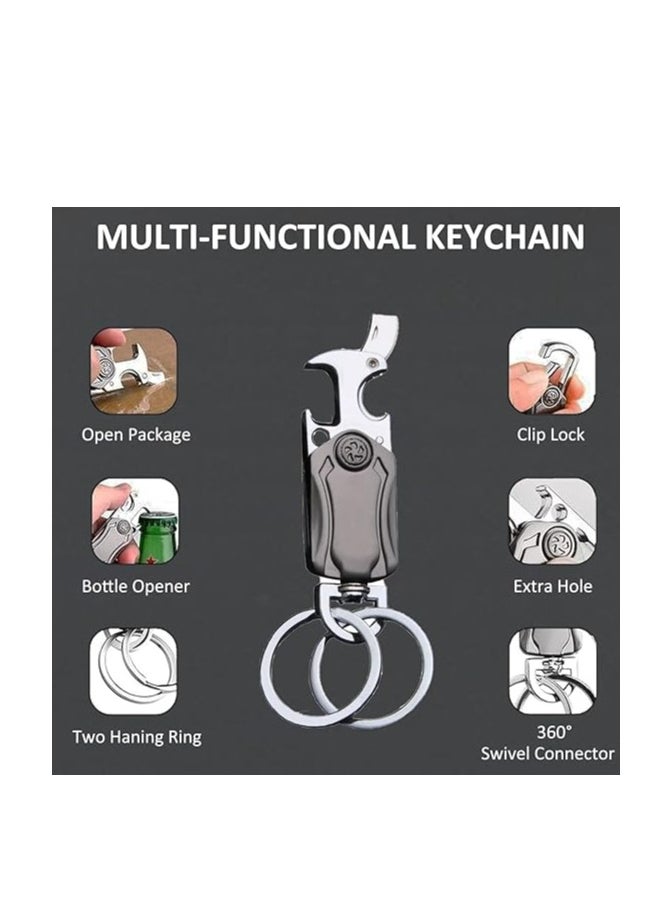 OUYoo OUYoo 2piece pack，key chain,keychain clip,Universal Key Fob Keychain Holder for Men and Women,360 Degree Rotatable,Bottle Opener,Carabiner Car Key Chains,Additional United Arab Emirates Flag Keychain.  - Image 2