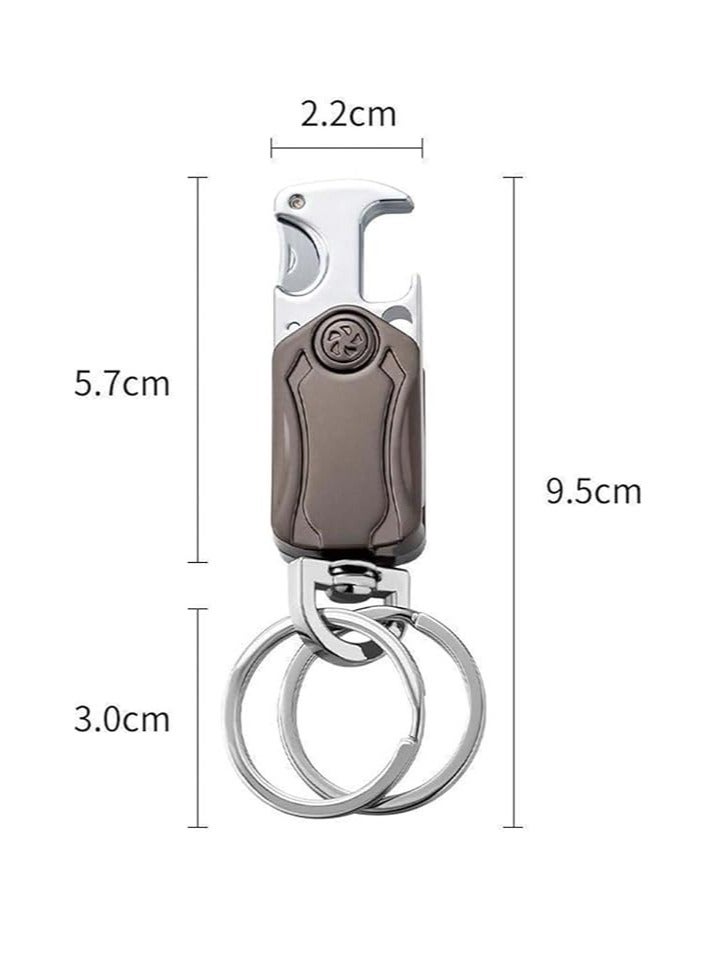 OUYoo 2piece pack，key chain,keychain clip,Universal Key Fob Keychain Holder for Men and Women,360 Degree Rotatable,Bottle Opener,Carabiner Car Key Chains,Additional United Arab Emirates Flag Keychain.
