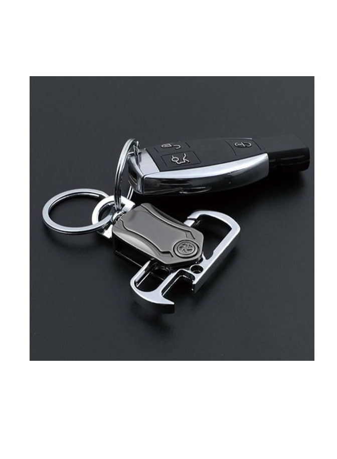 OUYoo 2piece pack，key chain,keychain clip,Universal Key Fob Keychain Holder for Men and Women,360 Degree Rotatable,Bottle Opener,Carabiner Car Key Chains,Additional United Arab Emirates Flag Keychain.