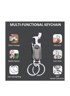 OUYoo OUYoo 2piece pack，key chain,keychain clip,Universal Key Fob Keychain Holder for Men and Women,360 Degree Rotatable,Bottle Opener,Carabiner Car Key Chains,Additional United Arab Emirates Flag Keychain.  - Image 2