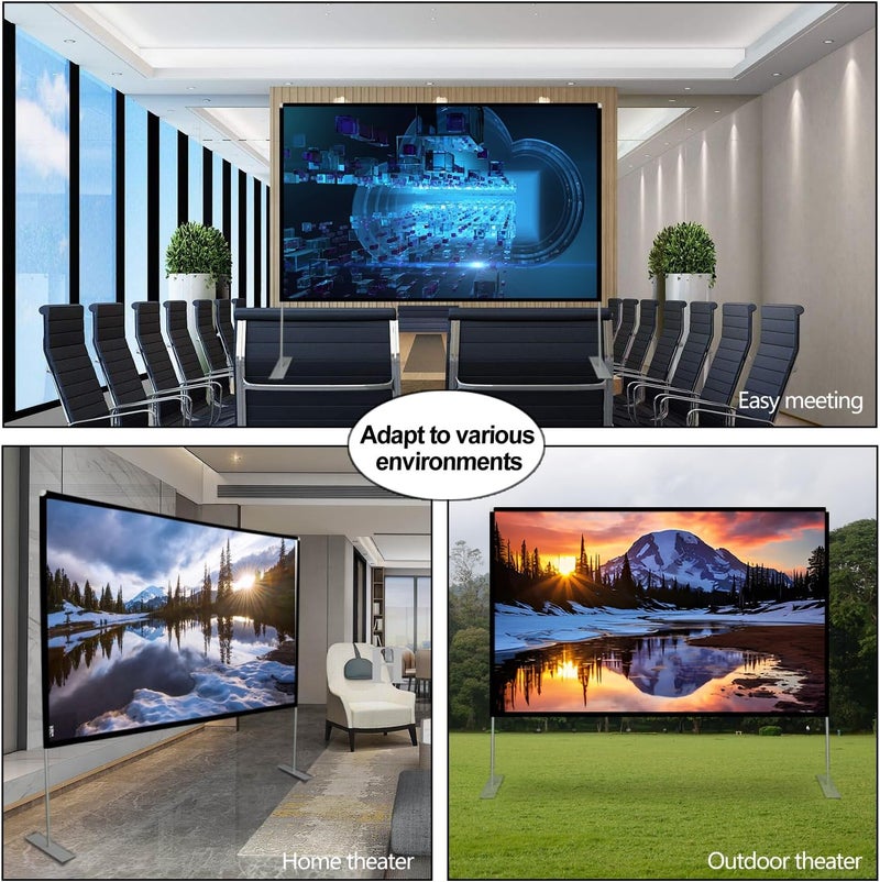 SKERELL Outdoor Projector Screen with Stand 100 Inch: Portable Projection Screen for Outside Theater Home Backyard Movies - Image 5