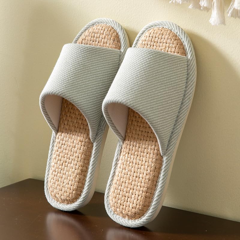 AioTio Cloth Slippers - Indoor Outdoor Summer Silent Shoes for Women And Men(Green 5-6) - Image 2