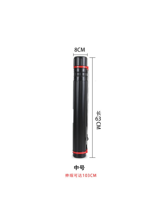 BRANDT Art Plastic Retractable Picture Cartridge Drawing Works Collection Storage Cartridge Retractable Straight Black Cartridge Display Rack Storage Barrel - Image 1