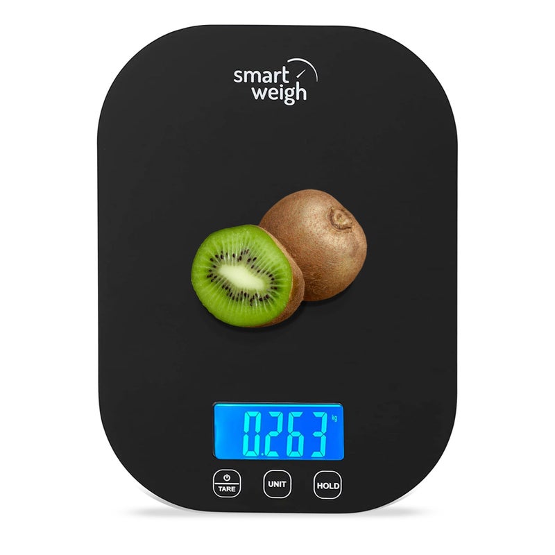 Smart Weigh Black Digital Kitchen Scale for Cooking Weight Loss Calorie Tracking Baking Food Portion Control and Meal Prep  Accurate Measurements in Grams and Ounces