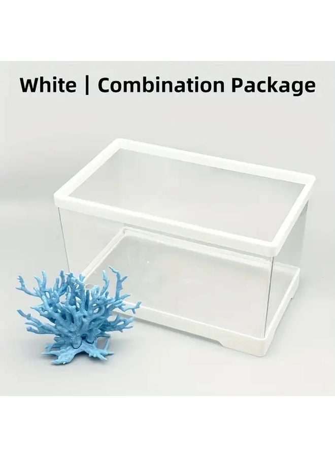 حوض أسماك منزلي بتصميم شفاف متكامل مزود بنظام تصريف مدمج وحوض أسماك مرن ومتين للشعاب المرجانية - Image 1