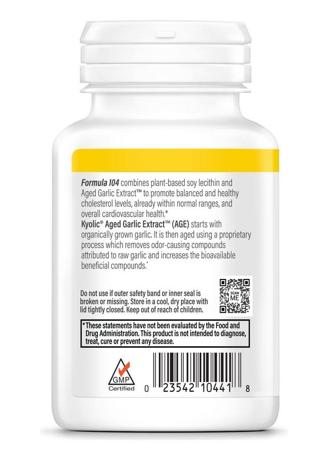 Kyolic Aged Garlic Extract Formula 104 Cholesterol Health, 100 Capsules (Packaging May Vary) - Image 2