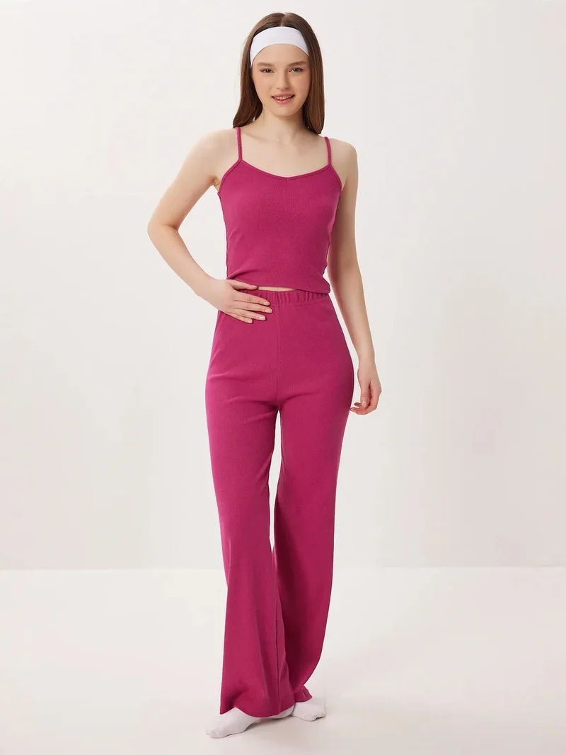 السعادة في إسطنبول ISTANBUL V-neck Ribbed Knitted Pajama Set