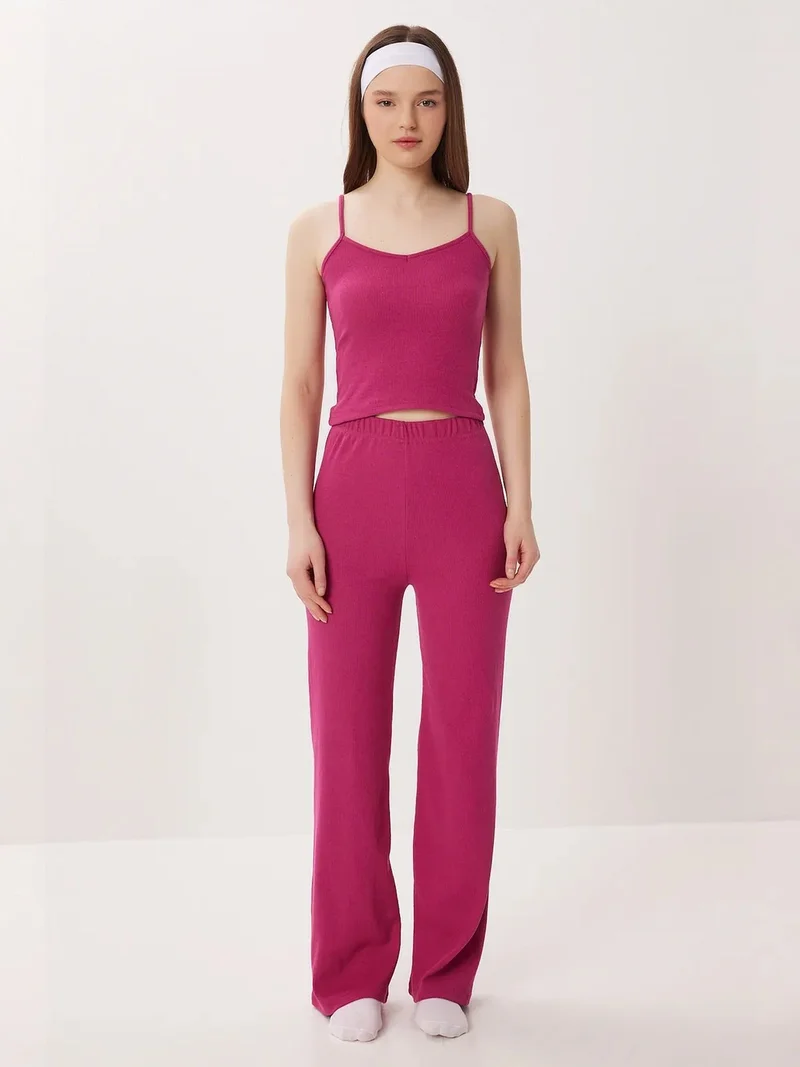 السعادة في إسطنبول ISTANBUL V-neck Ribbed Knitted Pajama Set