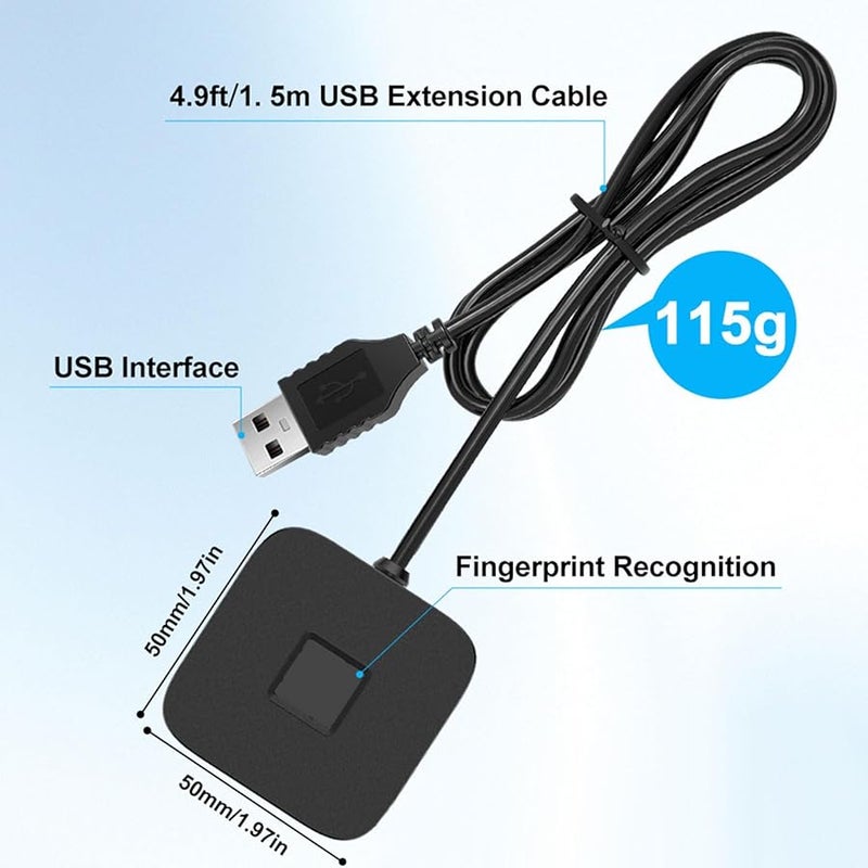 Silver Metal Fingerprint Reader USB Device for Windows PC Fast Login Password Alternative - Image 5
