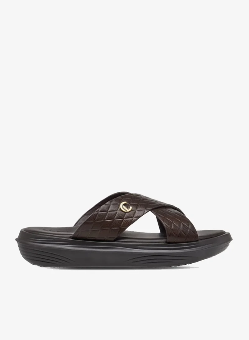 Le Confort Men's Textured Slip-On Cross Strap Sandals Ramadan Collection