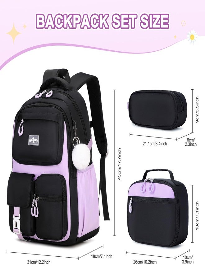 Scothen Backpack for Girls - Girl Backpack with Lunch Bag & Pencil Pouch for Teen Kids, Laptop Backpack for Women, School Backpacks for Girls Elementary Middle High School Bookbag Travel Daypack - Image 2