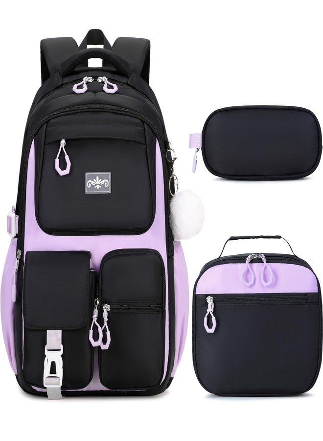 Scothen Backpack for Girls - Girl Backpack with Lunch Bag & Pencil Pouch for Teen Kids, Laptop Backpack for Women, School Backpacks for Girls Elementary Middle High School Bookbag Travel Daypack - Image 1