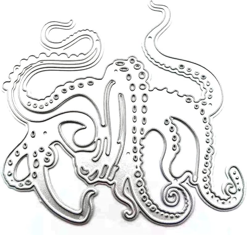Octopus Die Cut for Card Making Octopus Metal Cutting Dies Congratulations Die Cuts Embossing Stencils Template for DIY ScrapBooking Decor Wedding Birthday Blessing Card