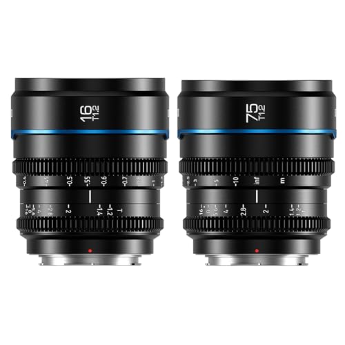 SIRUI Night Walker S35 Manual Focus Cine Lens Set 16mm 75mm T12 Large Aperture RF Mount Lens for RED Komodo R7 R10 C70 R50 RF Mount Black - Image 1