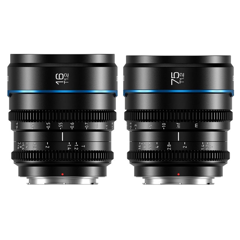 SIRUI Night Walker S35 Manual Focus Cine Lens Set 16mm 75mm T12 Large Aperture RF Mount Lens for RED Komodo R7 R10 C70 R50 RF Mount Black - Image 2