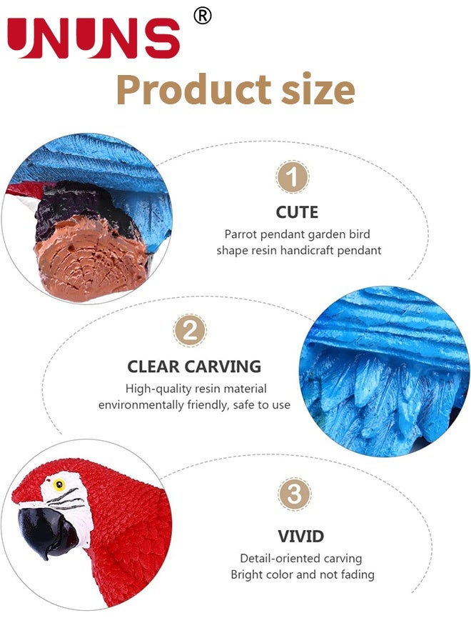 UNUNS Parrot Statues,Decor Outdoor Bar Decorations,Realistic Parrot Statues for Outside,Lifelike Bird Sculptures, Garden Patio Yard Lawn Figurines for Tropical Animal Tree Wall - Image 4