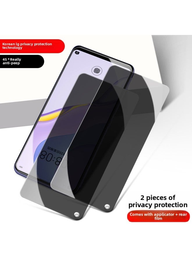 For Huawei Nova 7 Tempered Film Nove7se Anti-Peep Film Novo Full Screen Coverage Anti-Blue Light Note7 Mobile Phone N-Colour:[hd Privacy Film] [2 Pieces] Protect Privacy◉Comes With Anti-scratch Back Film-Size:For Huawei Nova 7 Se 5g Active Edition  - Image 1