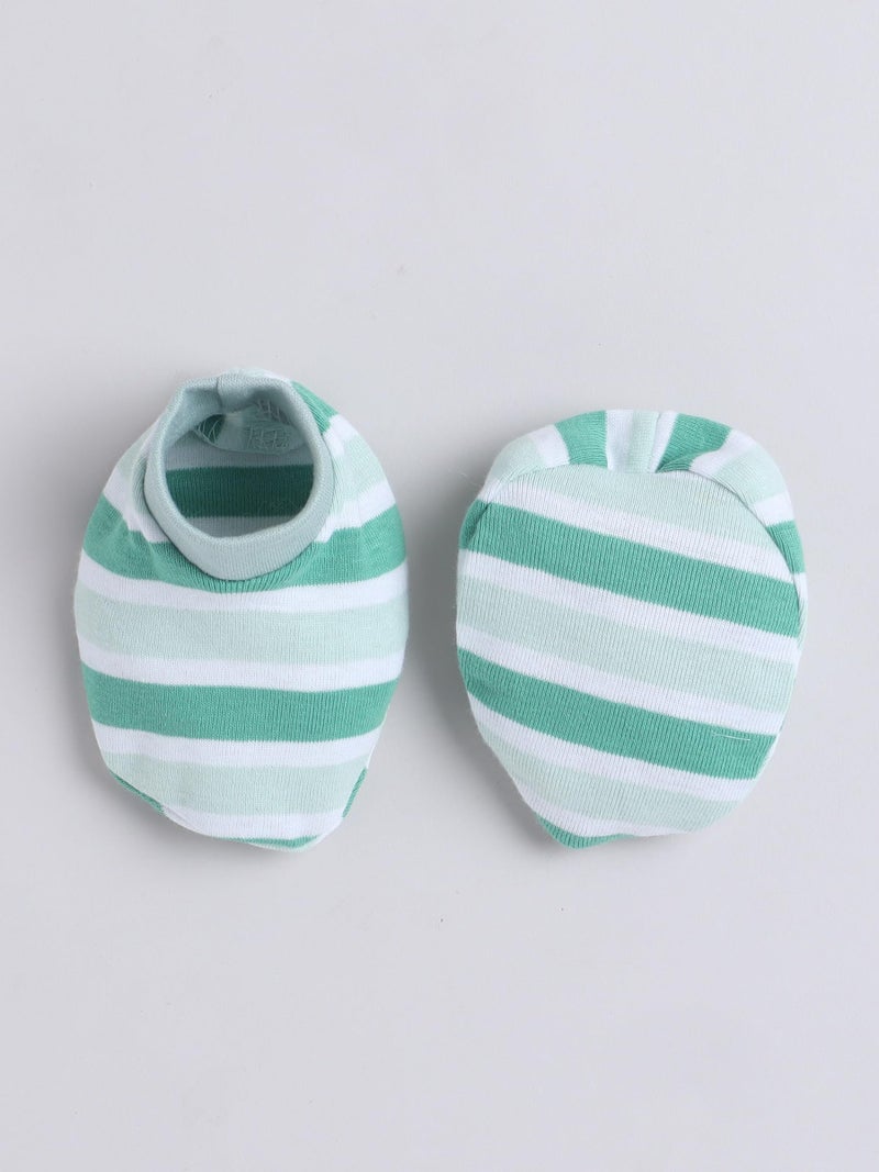 EIO Newborn Baby Cotton Romper Set – Onesie Bodysuit, Cap, Pants & Booties with Mittens | Unisex Baby Clothing Combo for Boys & Girls - Image 5