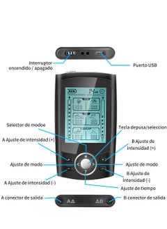 أم أتش دي وحدة تحفيز العضلات الكهربائي عبر الجلد (TENS EMS) ثنائية القناة، 36 وضعًا لتحفيز العضلات لتخفيف الألم، جهاز تدليك كهربائي عبر الجلد قابل لإعادة الشحن مع 10 وسادات، وكابل USB وحقيبة تخزين مقاومة للغبار  - Image 2