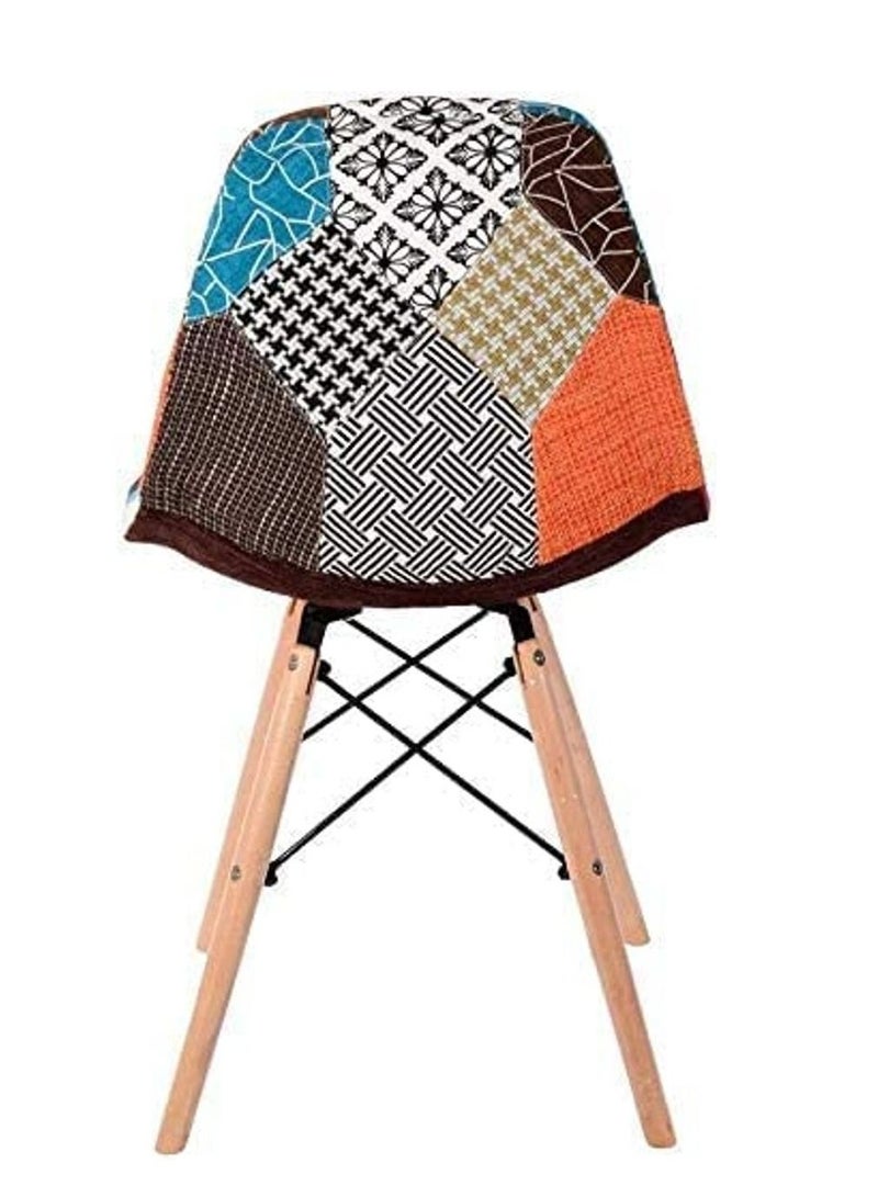 Galaxy Design كرسي طعام عصري من تصميم جالاكسي، مصنوع من البلاستيك مع أرجل من القماش والخشب، باللون الأزرق والبرتقالي، المقاس (الطول × العمق × الارتفاع) 41 × 40 × 83 سم، الموديل JEAM3 - Image 4