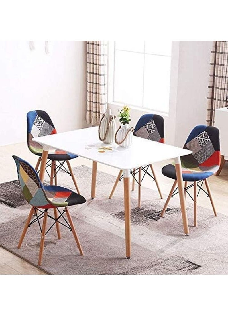 Galaxy Design كرسي طعام عصري من تصميم جالاكسي، مصنوع من البلاستيك مع أرجل من القماش والخشب، باللون الأزرق والبرتقالي، المقاس (الطول × العمق × الارتفاع) 41 × 40 × 83 سم، الموديل JEAM3 - Image 5