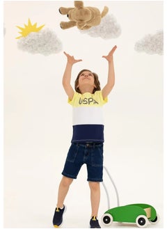 U.S.Polo Light yellow crew neck T-shirt for kids  - Image 1