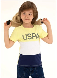 U.S.Polo Light yellow crew neck T-shirt for kids  - Image 3