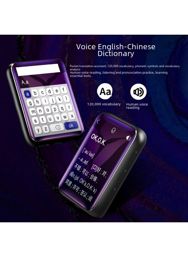 Generic Full Screen Mp3 Mp4 Portable Music Player Student Version Ultra-thin Bluetooth Convenient Mp5 Music Player Mp6-Body Color:Black Bluetooth Version [full Screen Metal Case]]-Memory Capacity:16GB + Full Set Of Accessories  - Image 4